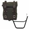 Valige Laterali Unit Garage Borsa Laterale Canvas + Telaio Triumph Scrambler/bonneville Sx Verde Marrone