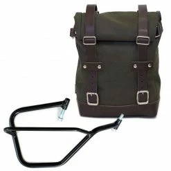 Valige Laterali Borsa Canvas+telaio Dx Unit Garage Verde Marrone